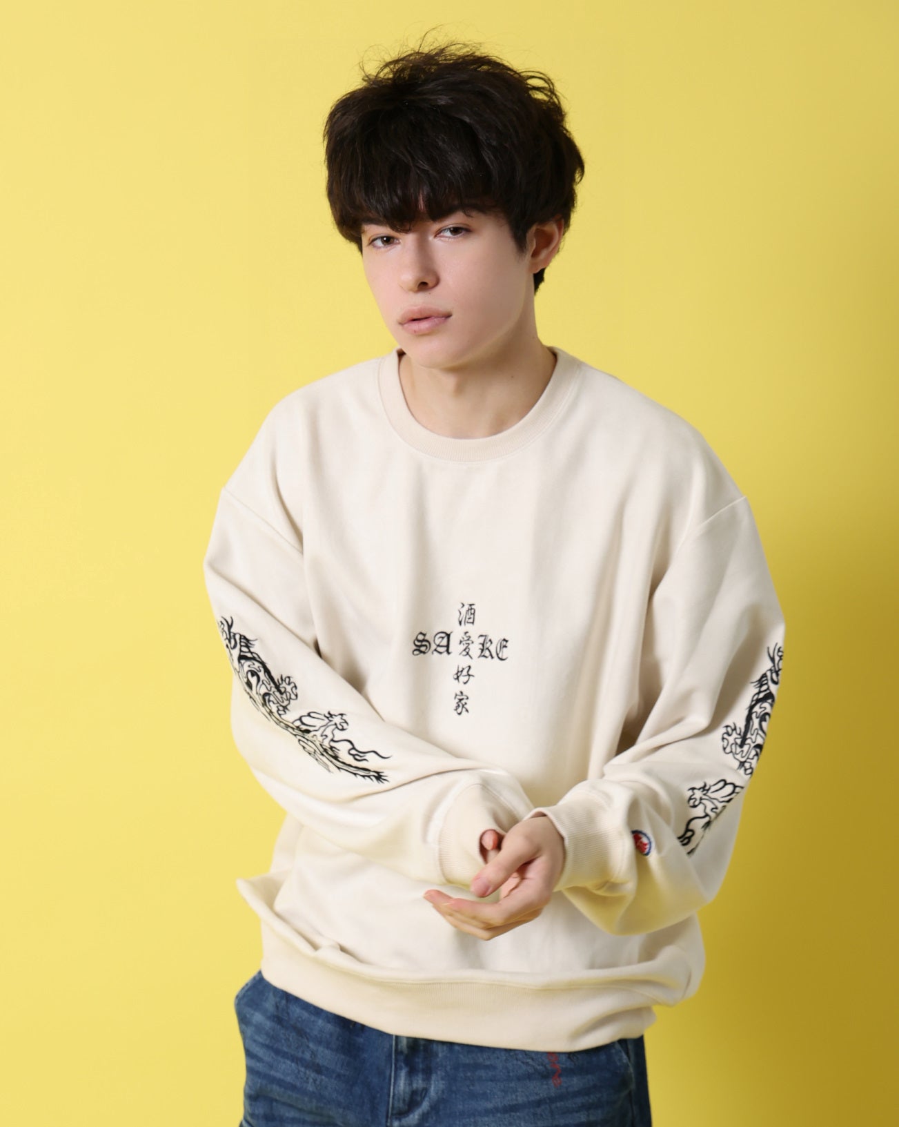 【YOIDORE】 酔虎と酔龍 スエードタッチ クルーネック (816608)