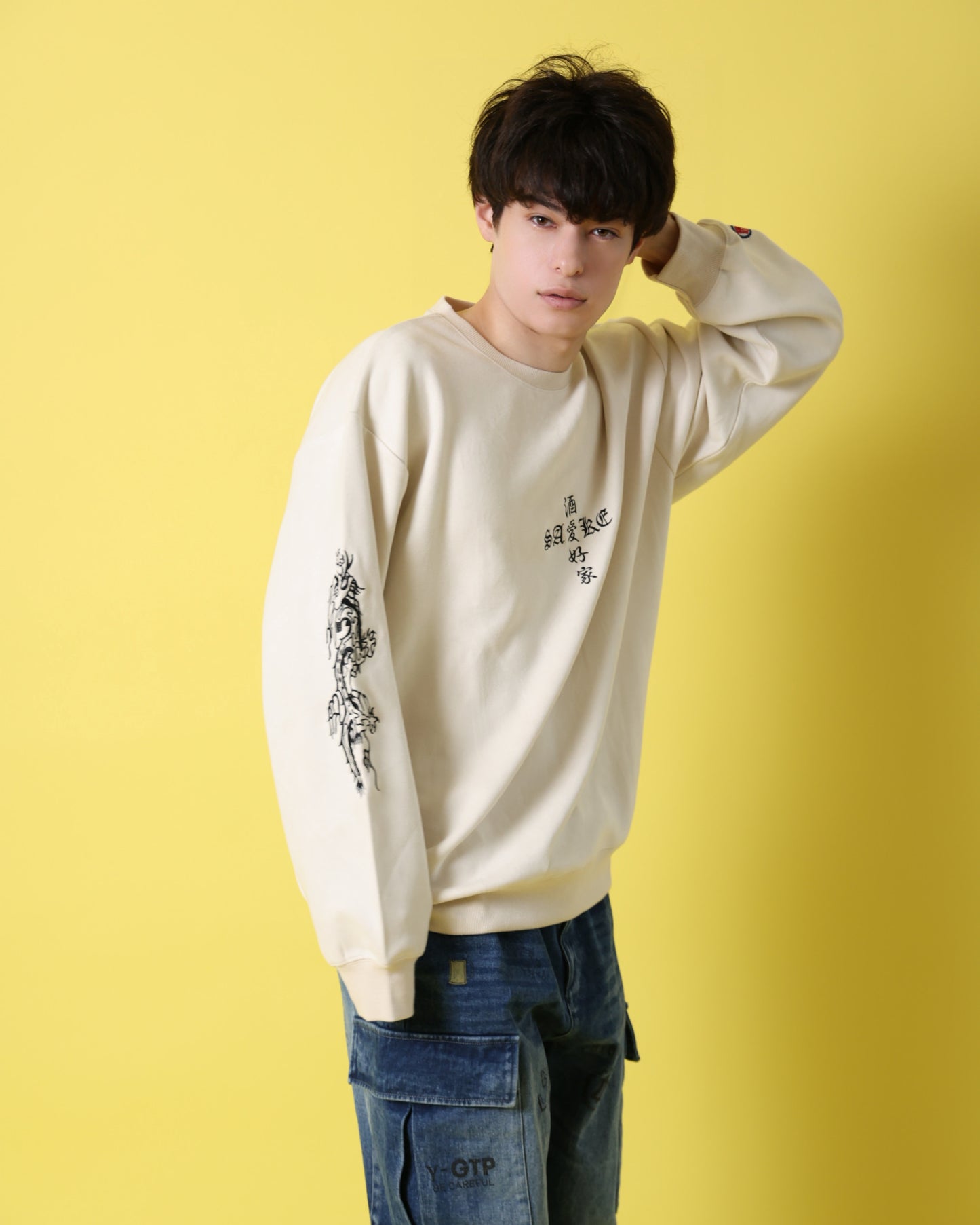 【YOIDORE】 酔虎と酔龍 スエードタッチ クルーネック (816608)