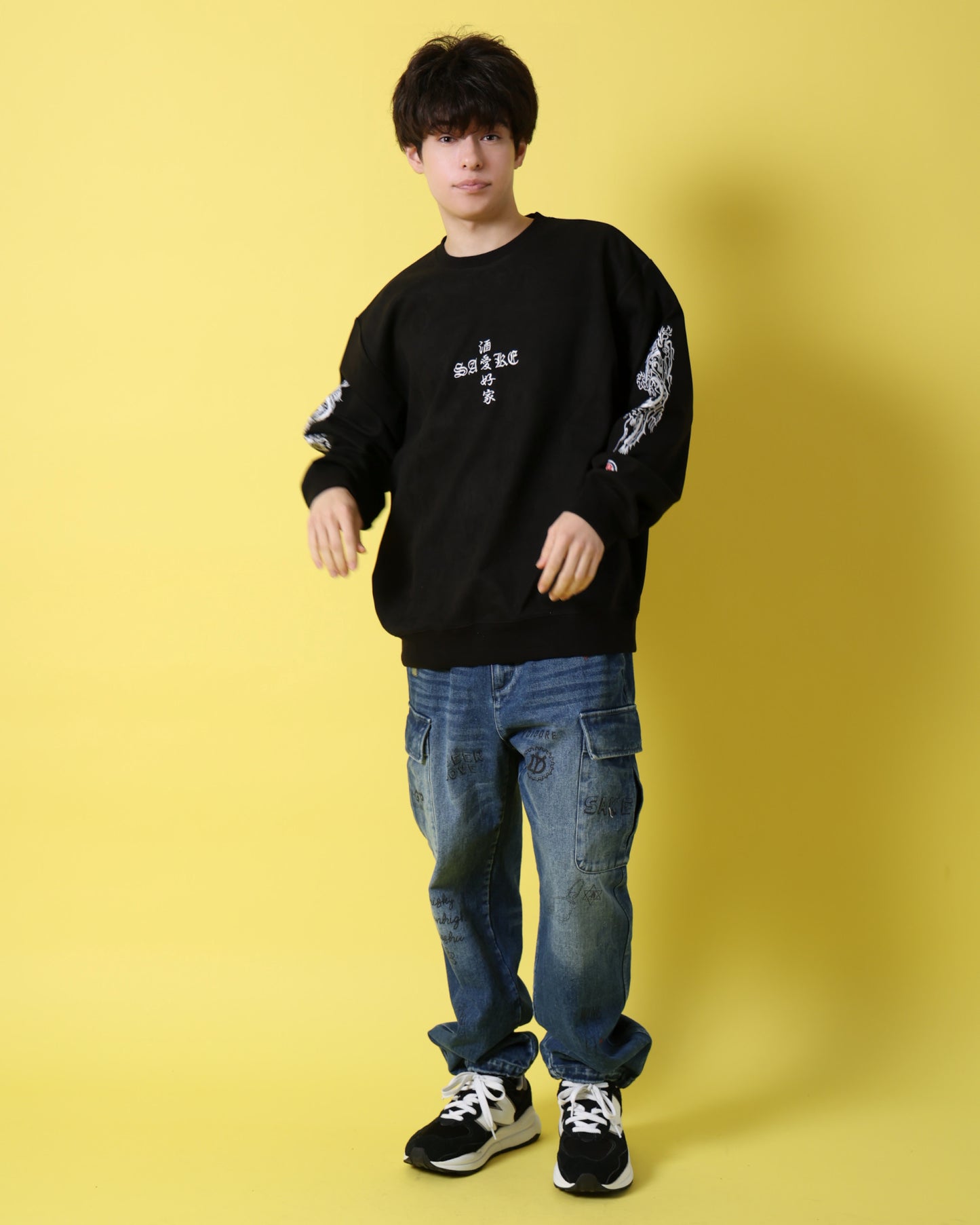 【YOIDORE】 酔虎と酔龍 スエードタッチ クルーネック (816608)