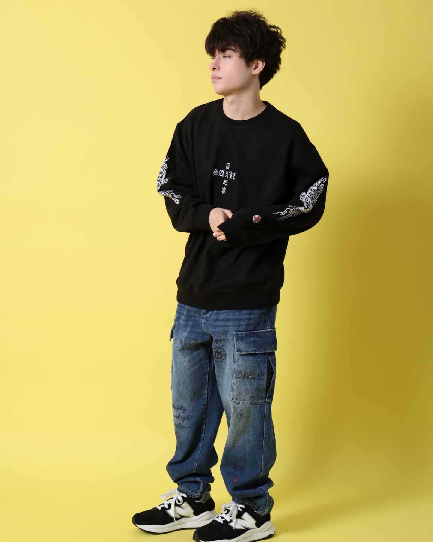 【YOIDORE】 酔虎と酔龍 スエードタッチ クルーネック (816608)