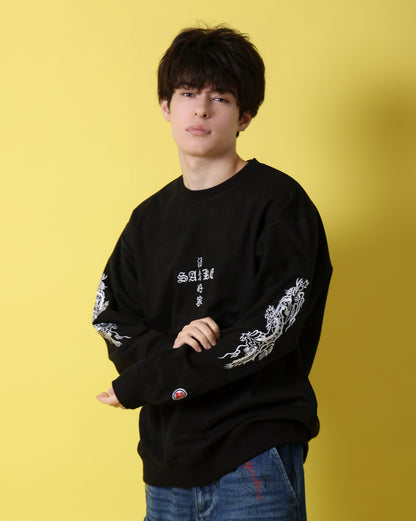 【YOIDORE】 酔虎と酔龍 スエードタッチ クルーネック (816608)