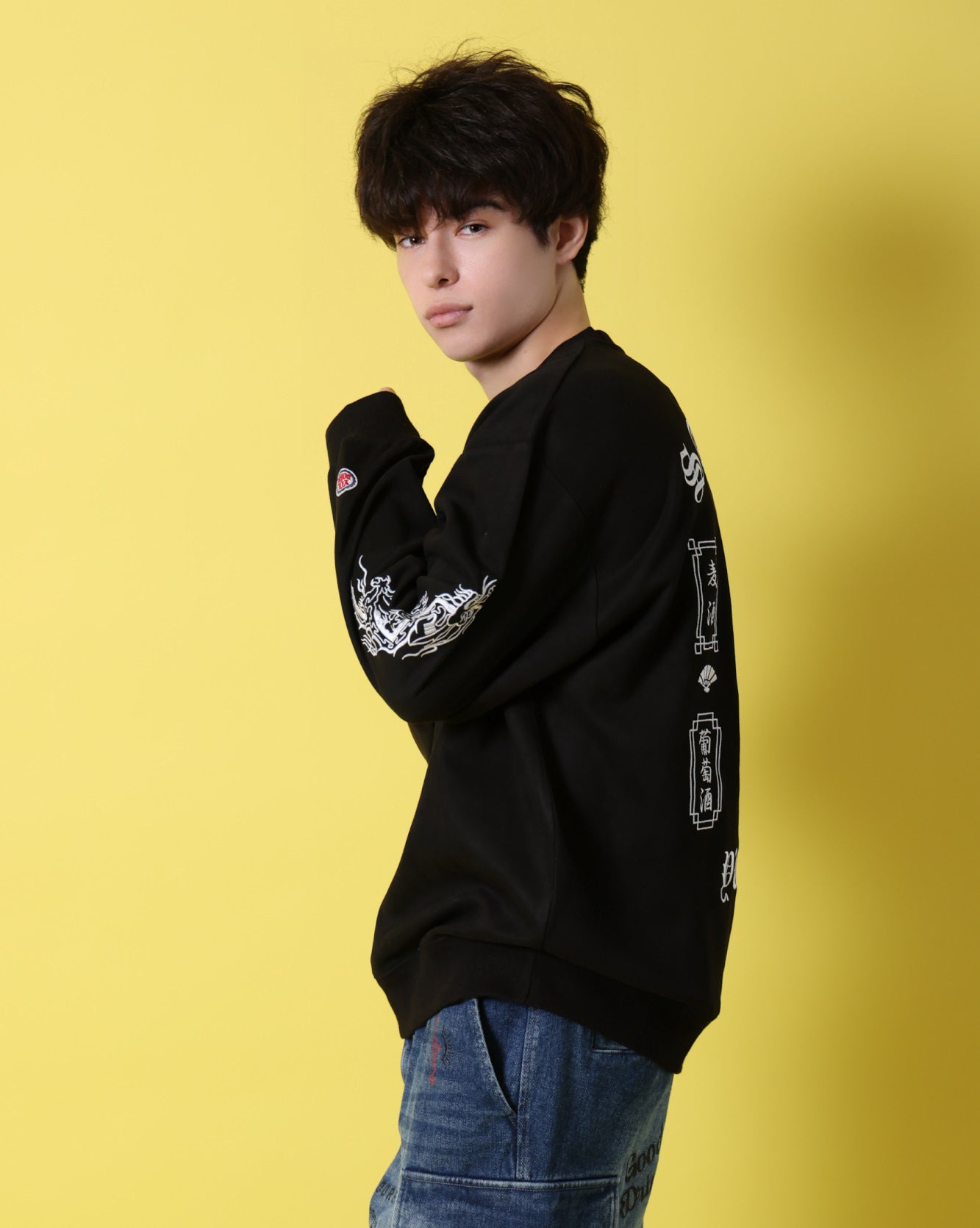 【YOIDORE】 酔虎と酔龍 スエードタッチ クルーネック (816608)