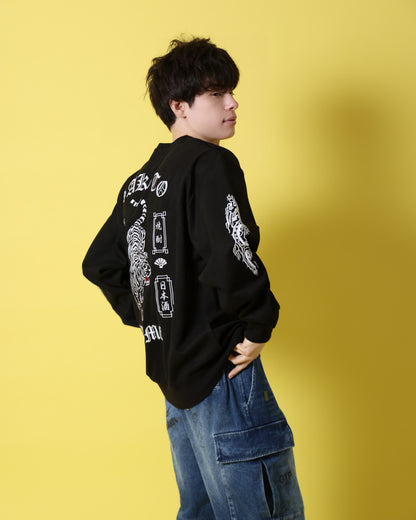 【YOIDORE】 酔虎と酔龍 スエードタッチ クルーネック (816608)