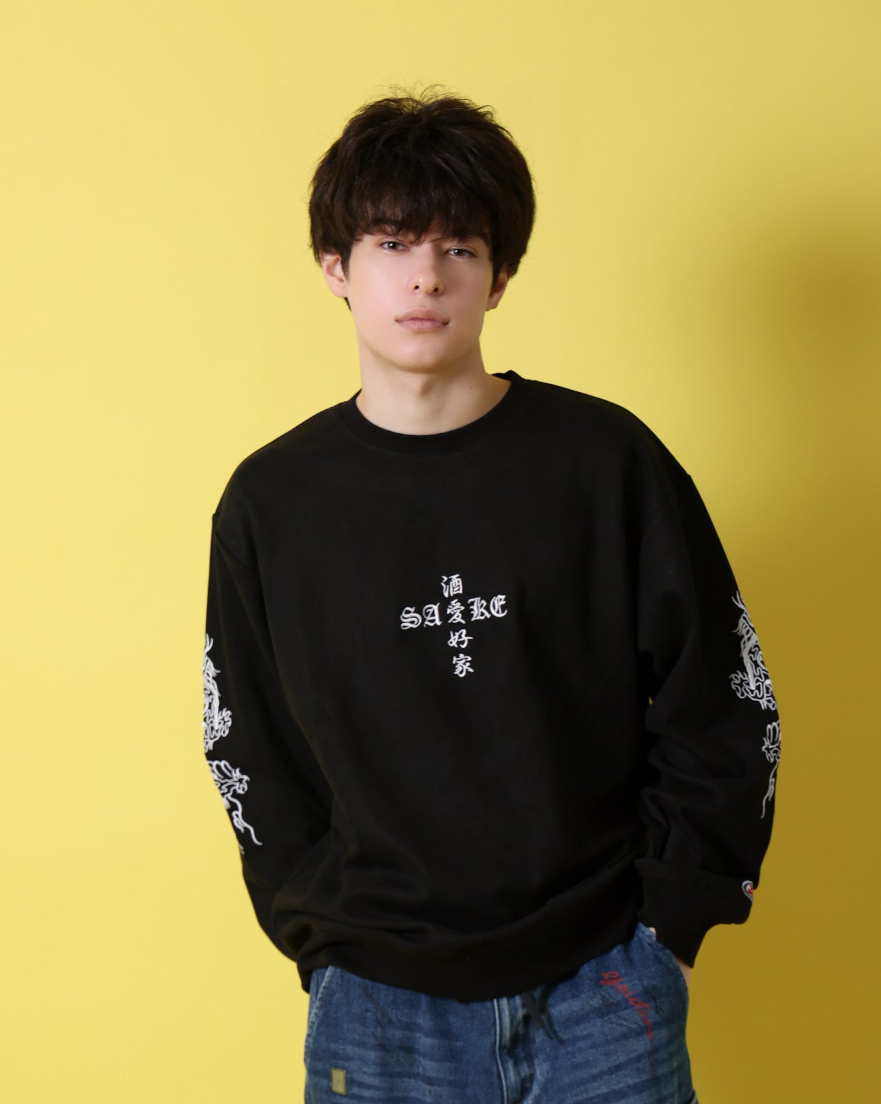 【YOIDORE】 酔虎と酔龍 スエードタッチ クルーネック (816608)