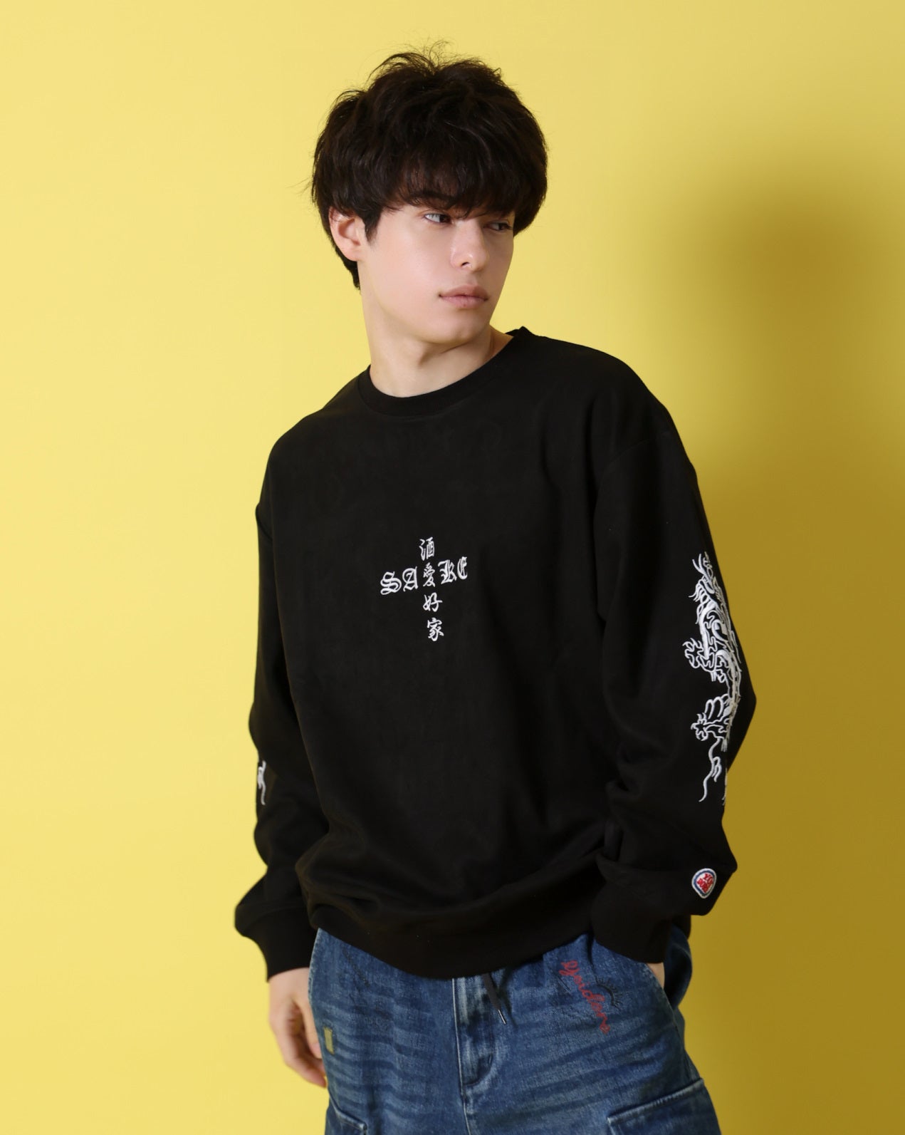 【YOIDORE】 酔虎と酔龍 スエードタッチ クルーネック (816608)