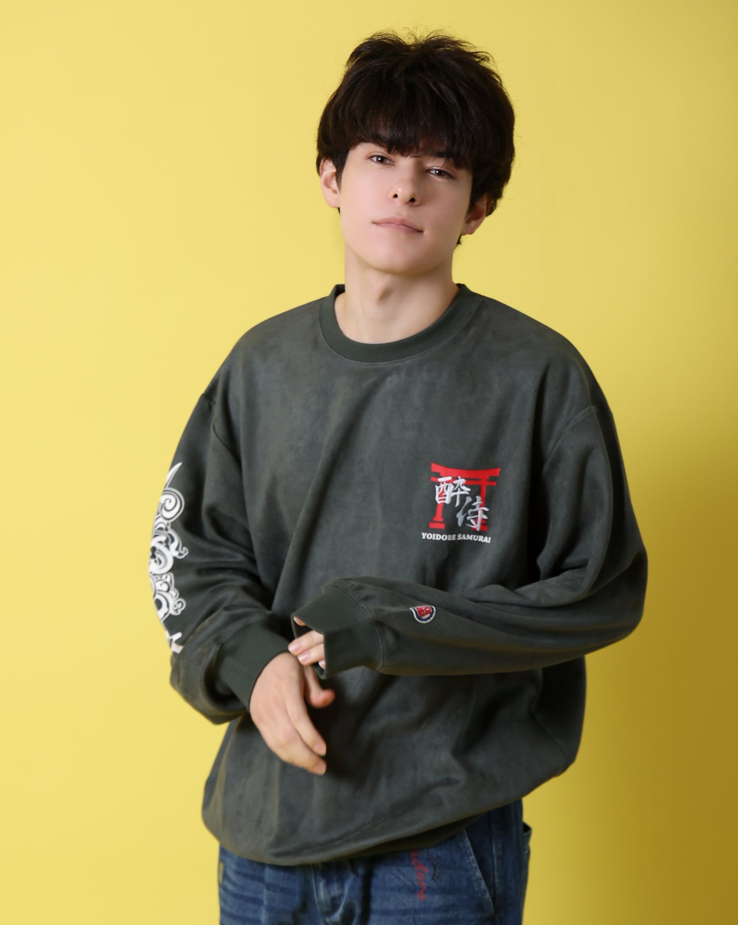 【YOIDORE】 酔い侍 スエードタッチ クルーネック (816605)
