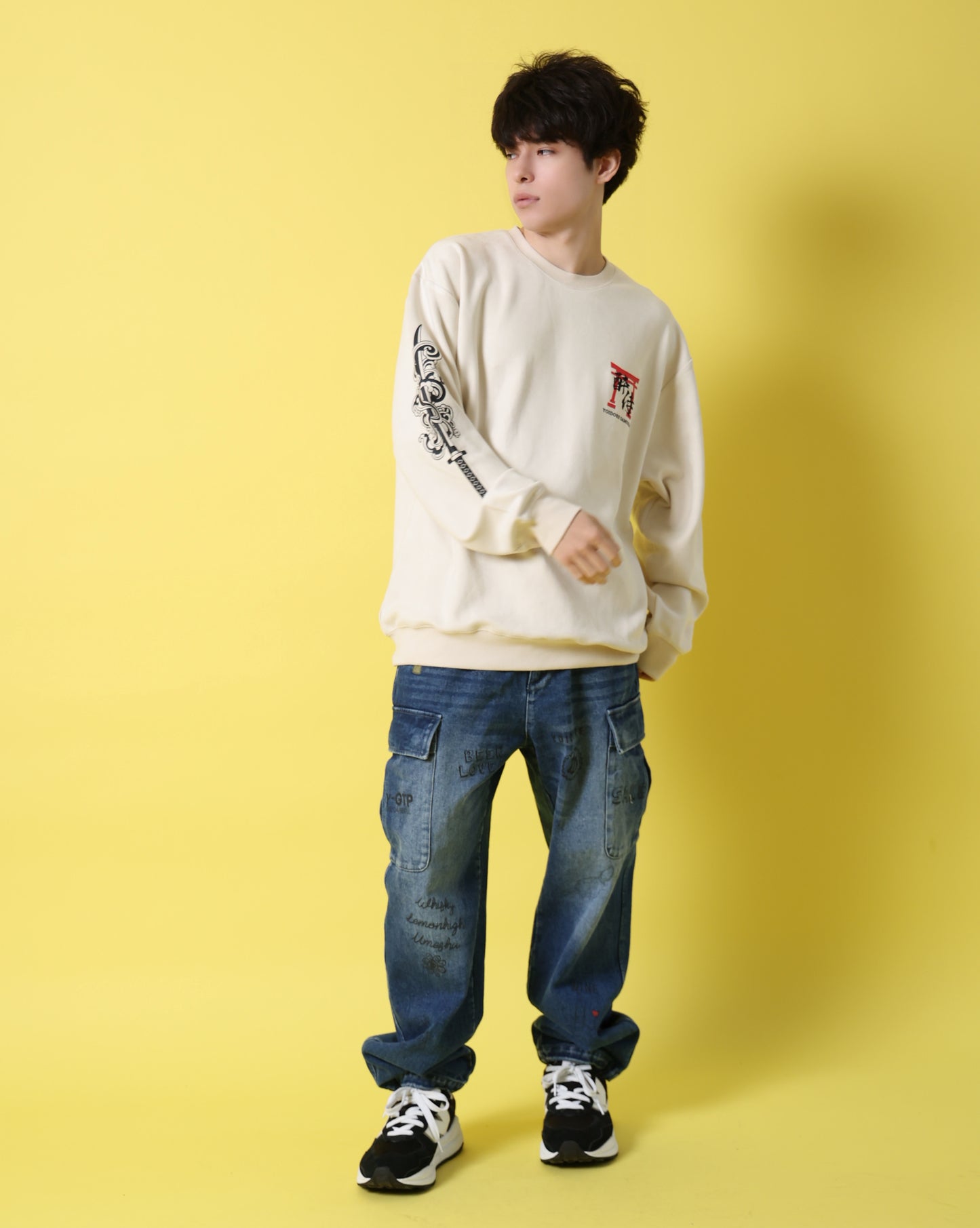 【YOIDORE】 酔い侍 スエードタッチ クルーネック (816605)