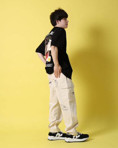 【YOIDORE】 ヴィンテージ栓抜き らくがき カーゴパンツ (816003)