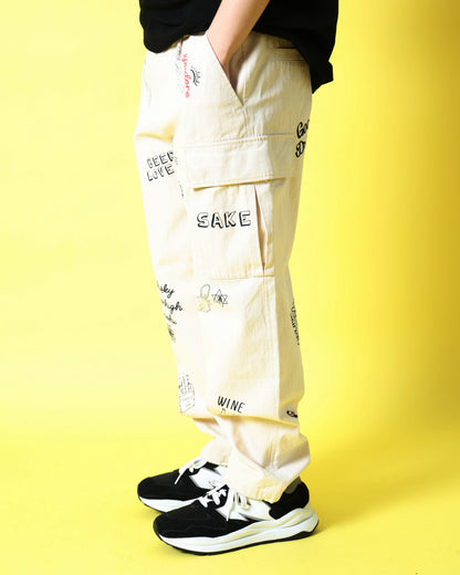 【YOIDORE】 ヴィンテージ栓抜き らくがき カーゴパンツ (816003)