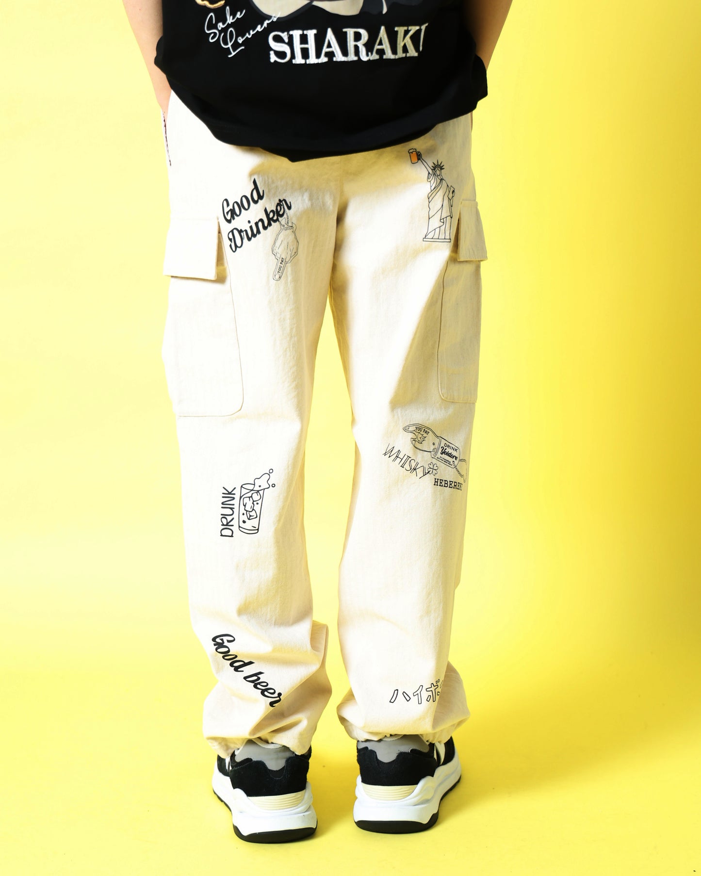 【YOIDORE】 ヴィンテージ栓抜き らくがき カーゴパンツ (816003)