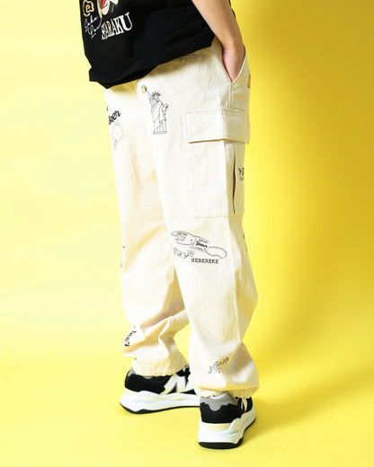 【YOIDORE】 ヴィンテージ栓抜き らくがき カーゴパンツ (816003)