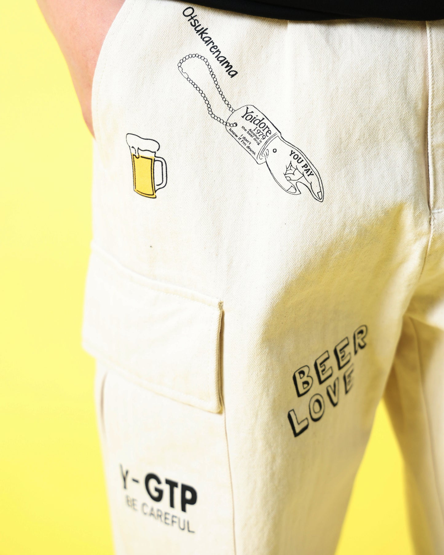 【YOIDORE】 ヴィンテージ栓抜き らくがき カーゴパンツ (816003)