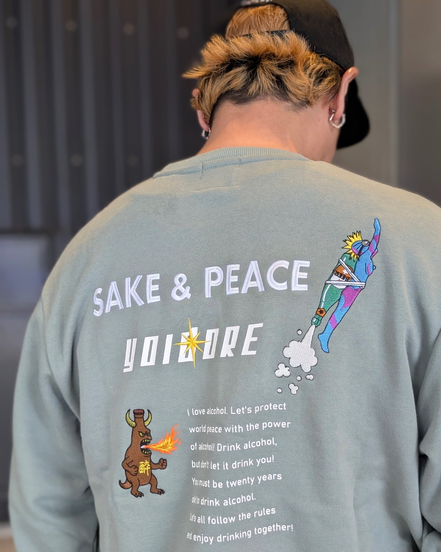 【YOIDORE】SAKE&PEACE クルーネックスウェット (816602)