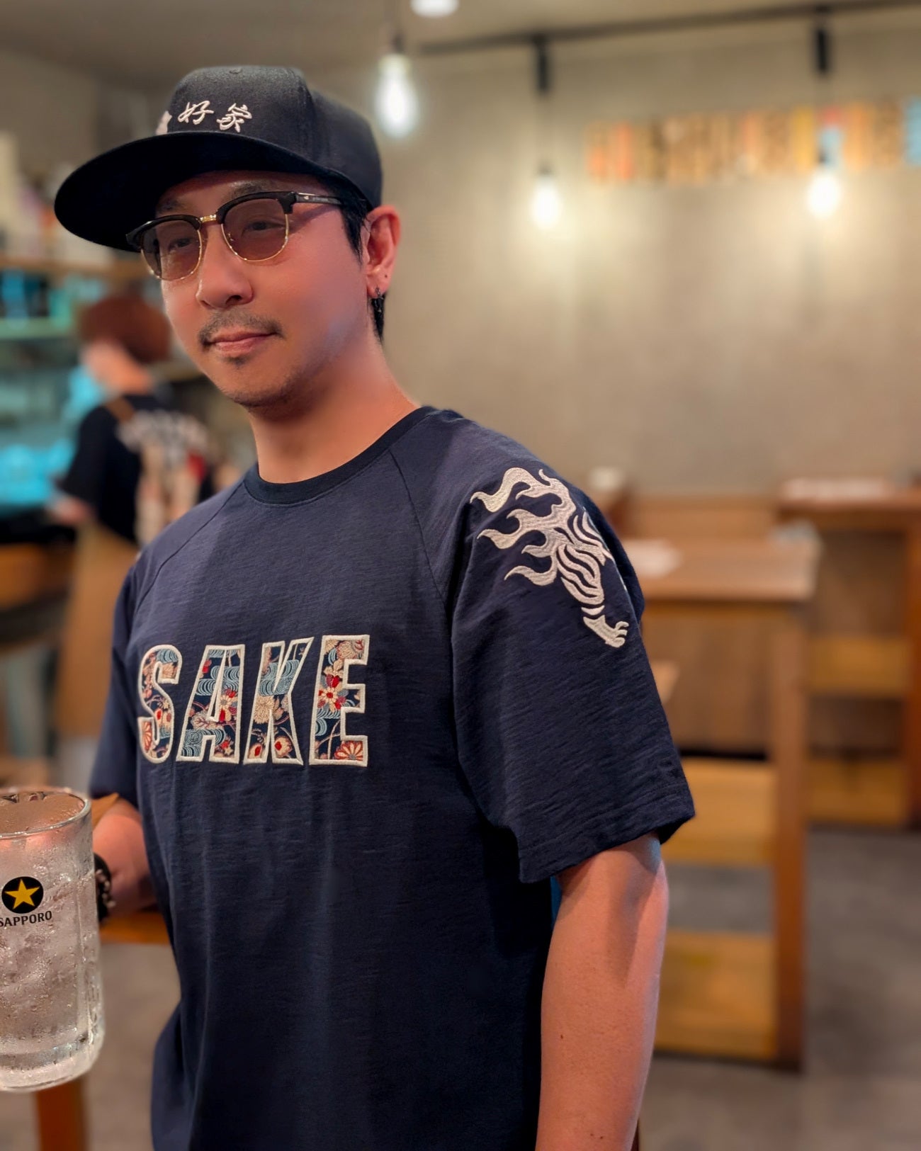 【YOIDORE大吟醸】酒虎小紋 ラグランスリーブTEE (826521)