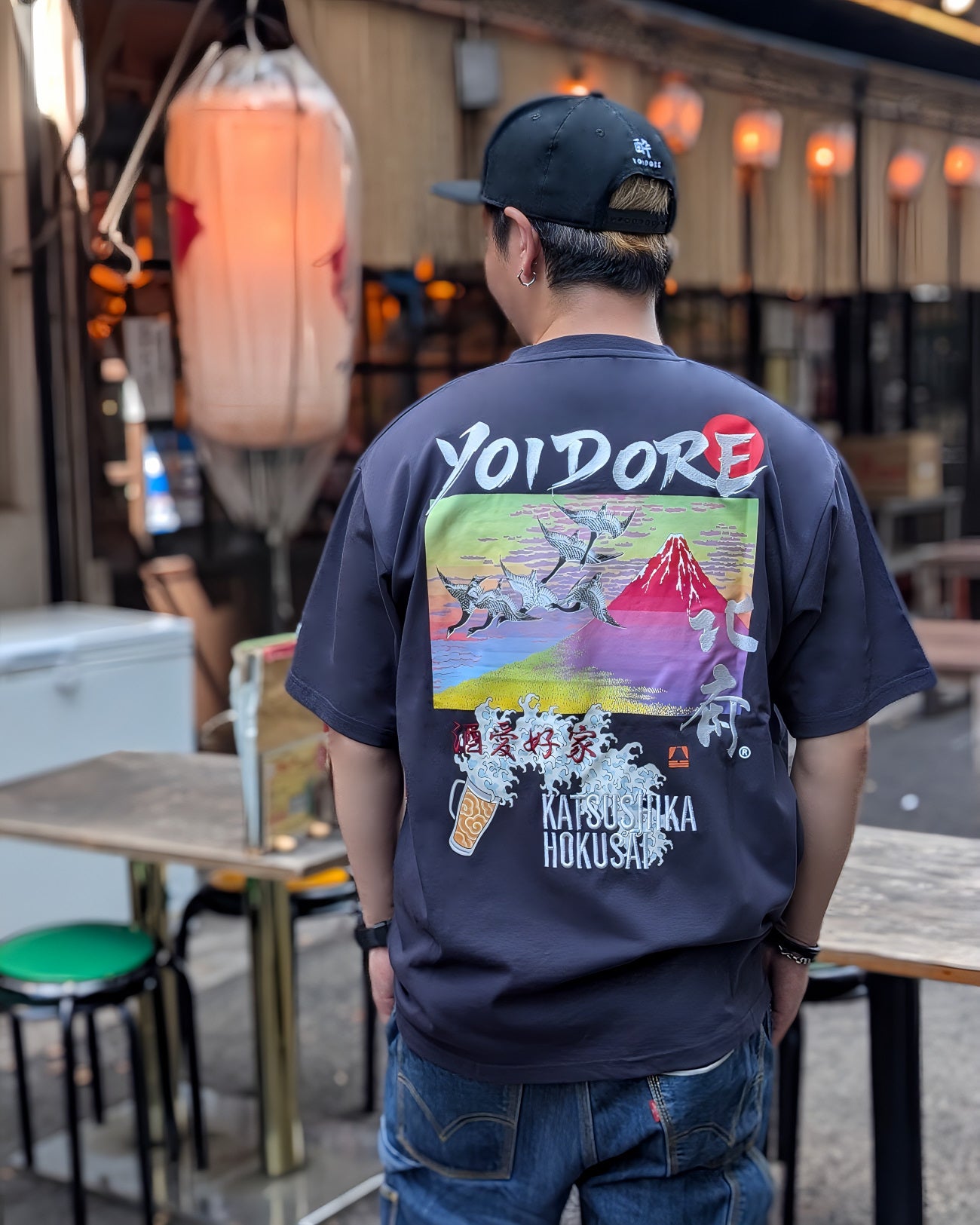 【YOIDORE】葛飾北斎 コラボ 富士山TEE (836227)