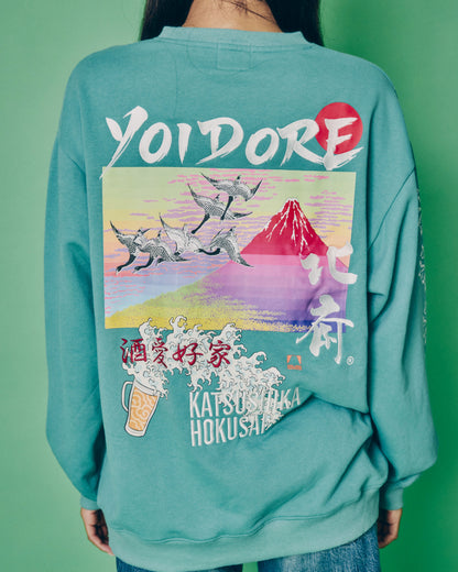 【YOIDORE】葛飾北斎コラボ 富士山 クルーネックスウェット (836210)