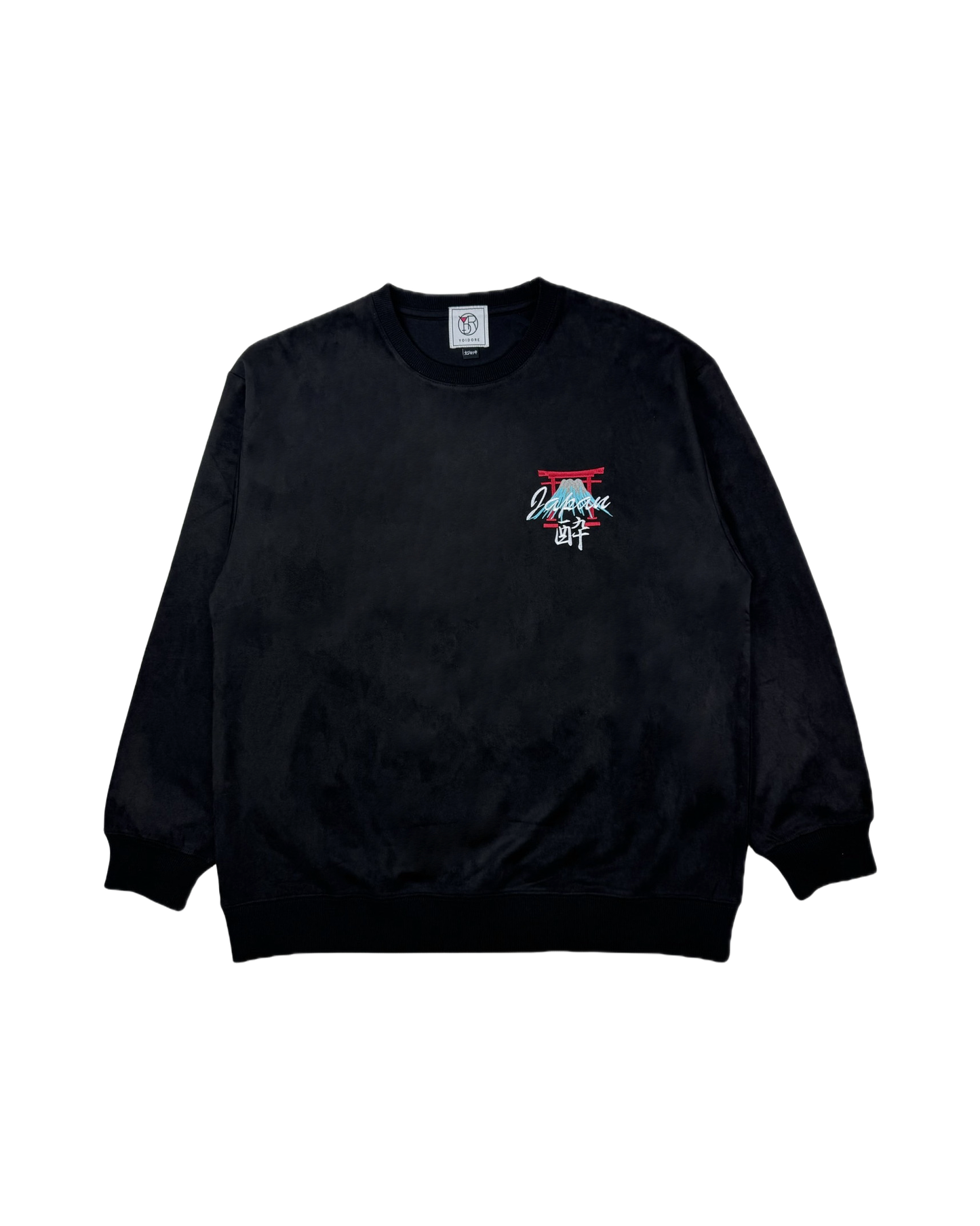 【YOIDORE】 スカ刺繍 スエードタッチ クルーネック (845617)