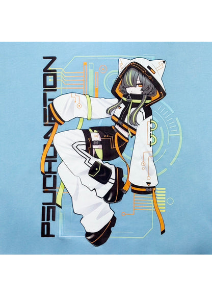 【PSYCHO NATION】× 寝田ルネ  サイバープルパーカー (725205)