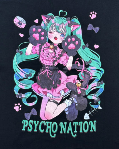 【PSYCHO NATION】× 寝田ルネ  猫耳メイド TEE (735600)