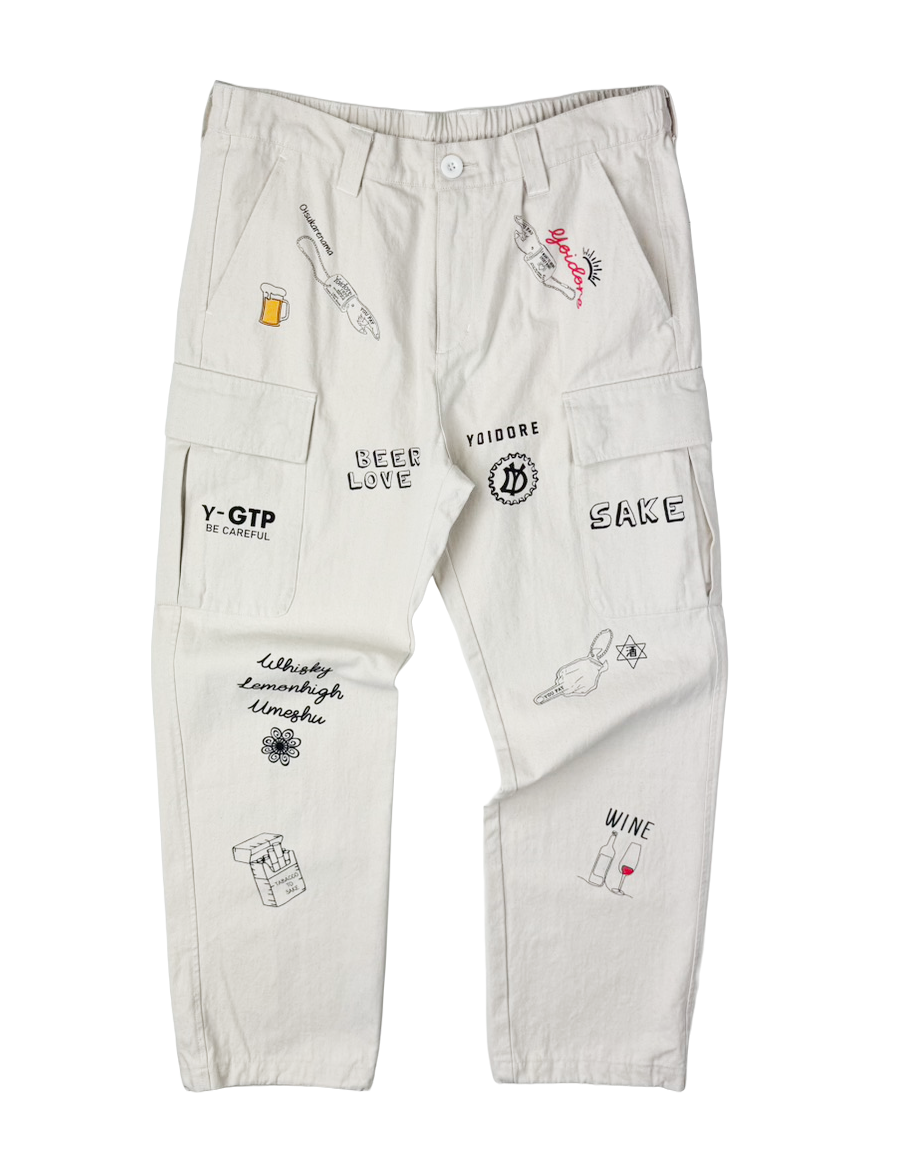 【YOIDORE】 ヴィンテージ栓抜き らくがき カーゴパンツ (816003)