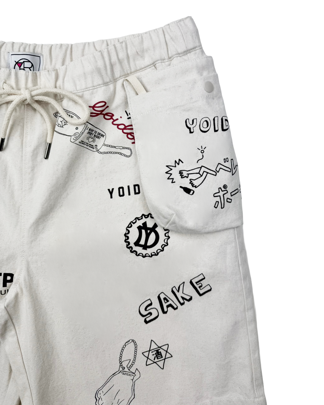 【YOIDORE】落書き総柄 ポーチバッグ ショートパンツ(826005)