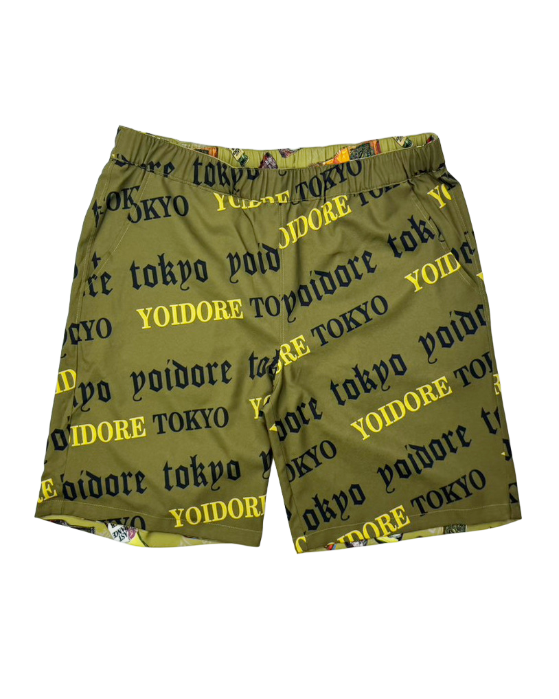 【YOIDORE】酒総柄 リバーシブルショートパンツ(826004)