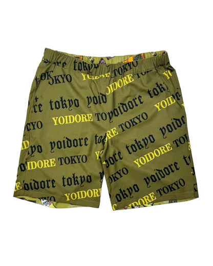 【YOIDORE】酒総柄 リバーシブルショートパンツ(826004)