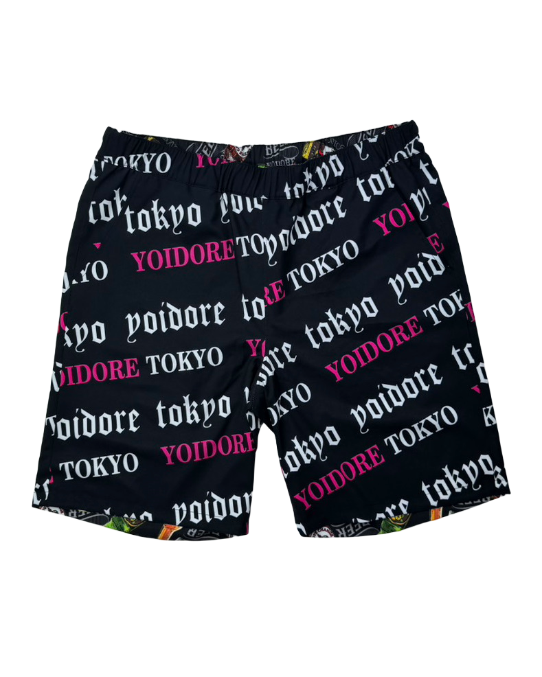 【YOIDORE】酒総柄 リバーシブルショートパンツ(826004)