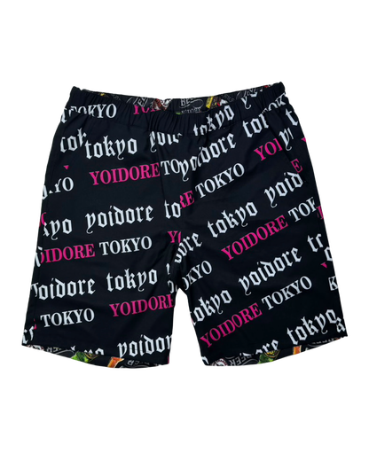 【YOIDORE】酒総柄 リバーシブルショートパンツ(826004)