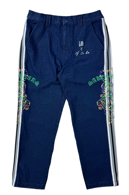 【YOIDORE】 酒とデニム サイドライン 刺繍パンツ (826006)