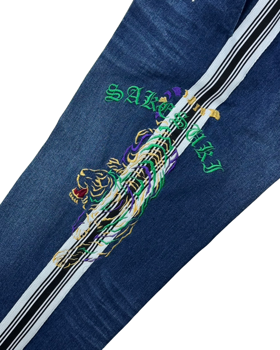 【YOIDORE】 酒とデニム サイドライン 刺繍パンツ (826006)
