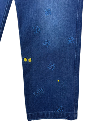 【YOIDORE】酒総柄刺繍 カーゴパンツ (826007)
