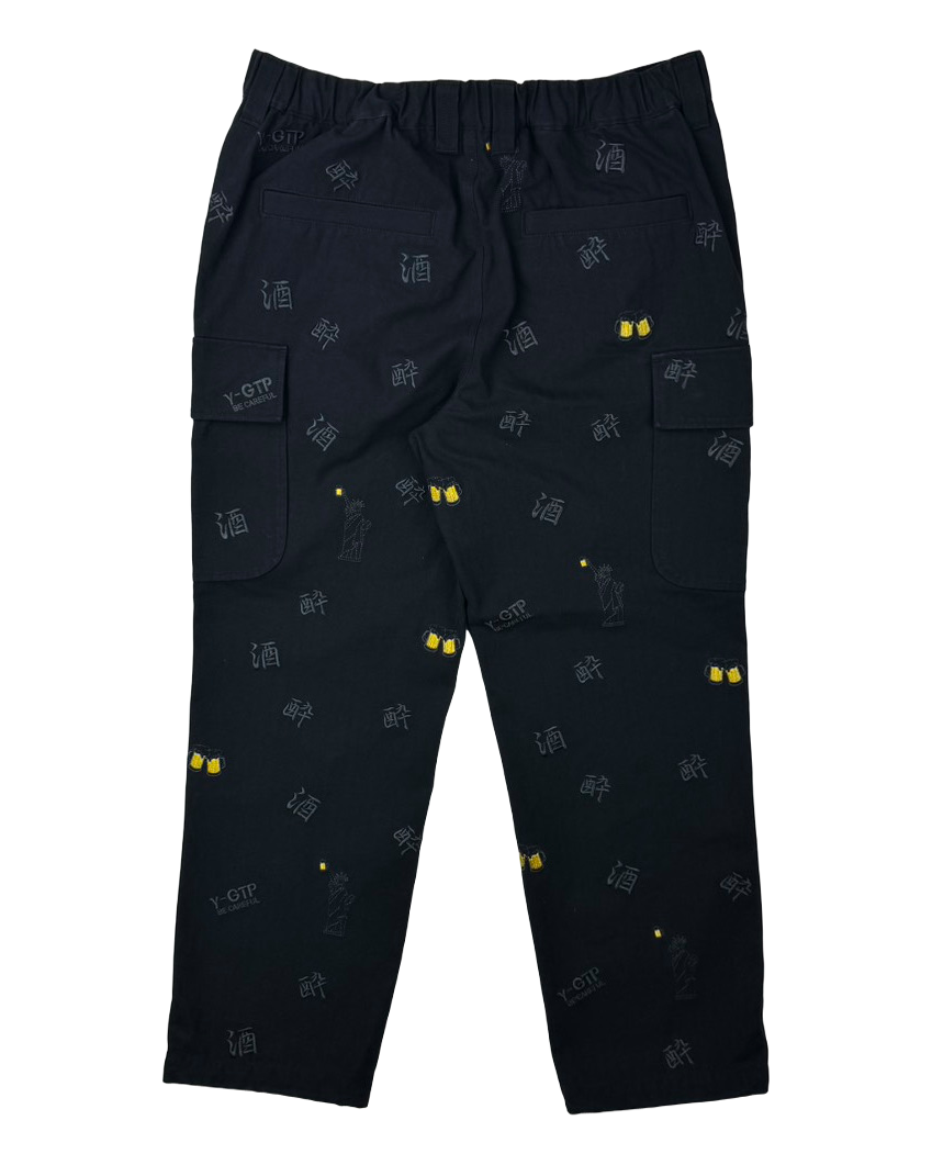 【YOIDORE】酒総柄刺繍 カーゴパンツ (826007)