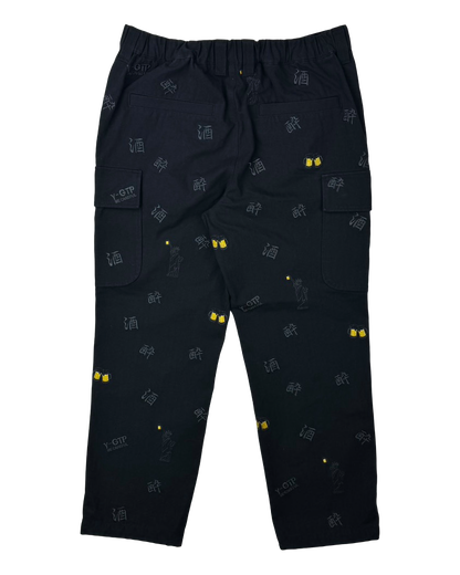 【YOIDORE】酒総柄刺繍 カーゴパンツ (826007)