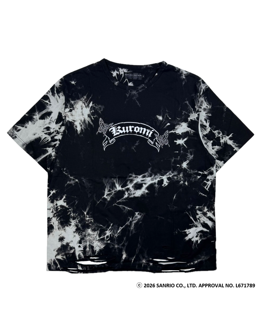 【PSYCHO NATION × KUROMI】バタフライストーンTEE(726811)
