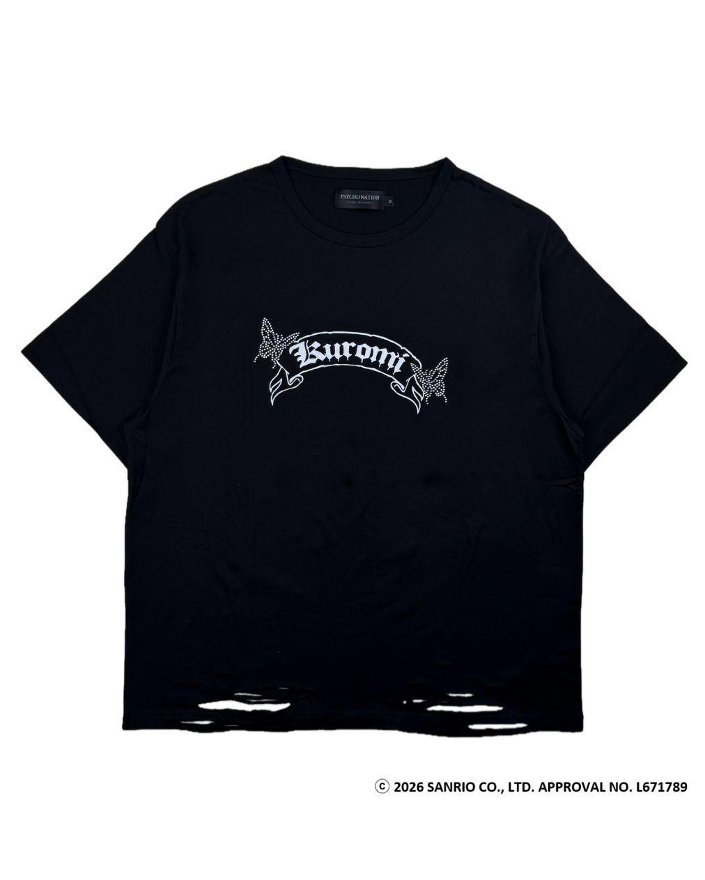 【PSYCHO NATION × KUROMI】バタフライストーンTEE(726811)