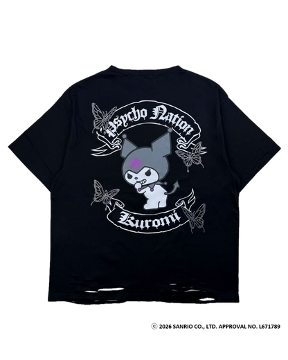 【PSYCHO NATION × KUROMI】バタフライストーンTEE(726811)
