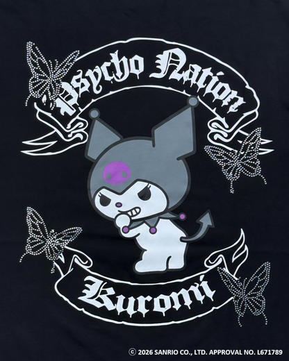 【PSYCHO NATION × KUROMI】バタフライストーンTEE(726811)