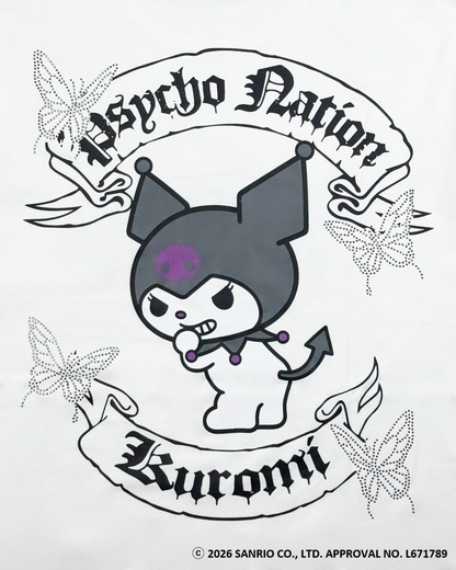 【PSYCHO NATION × KUROMI】バタフライストーンTEE(726811)