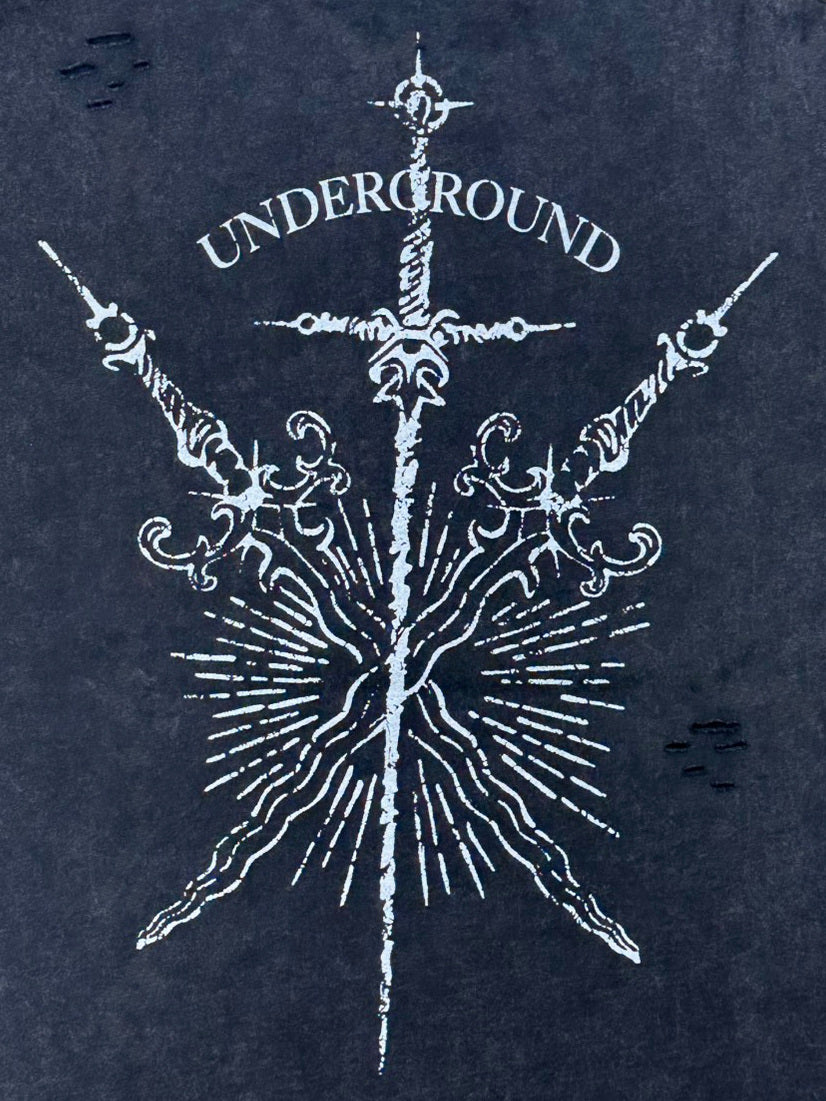 【P.N UNDERGROUND】TATTOOダメージTEE (726405)