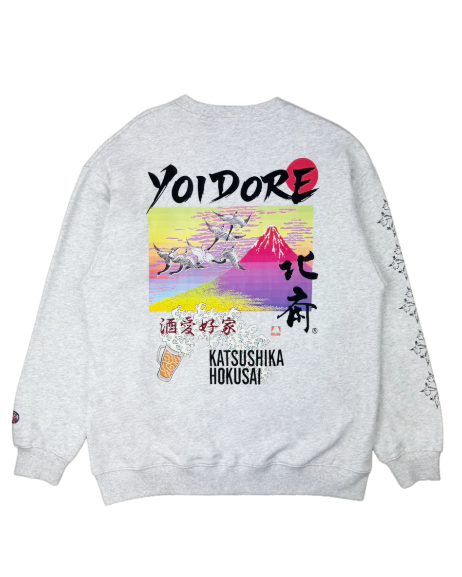 【YOIDORE】葛飾北斎コラボ 富士山 クルーネックスウェット (836210)