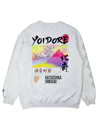 【YOIDORE】葛飾北斎コラボ 富士山 クルーネックスウェット (836210)