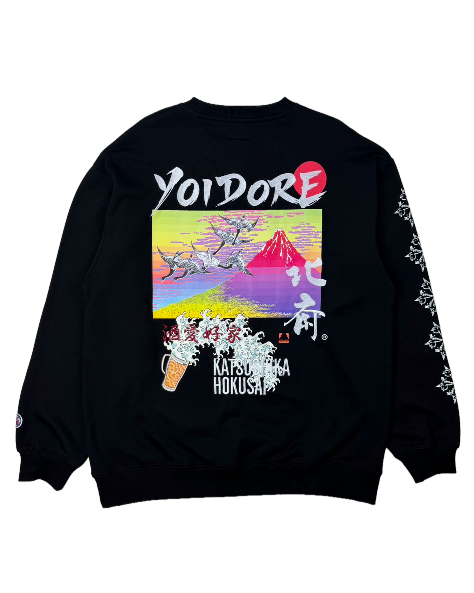【YOIDORE】葛飾北斎コラボ 富士山 クルーネックスウェット (836210)