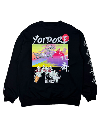 【YOIDORE】葛飾北斎コラボ 富士山 クルーネックスウェット (836210)