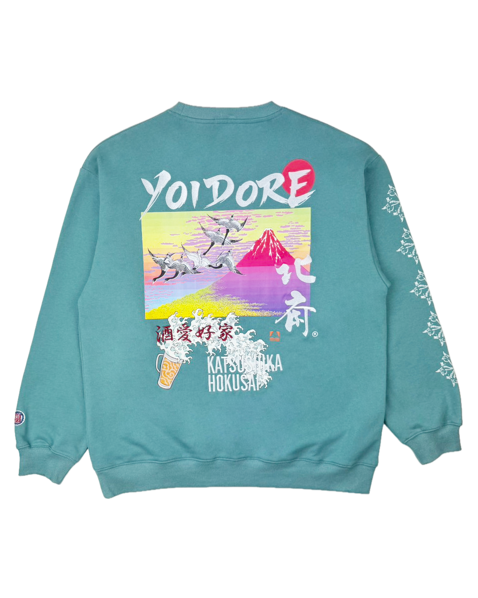 【YOIDORE】葛飾北斎コラボ 富士山 クルーネックスウェット (836210)