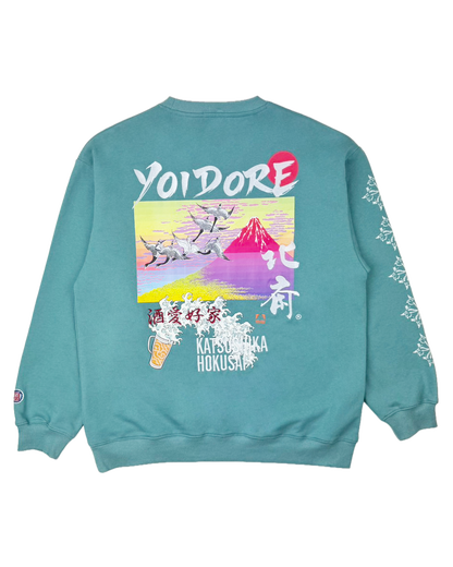 【YOIDORE】葛飾北斎コラボ 富士山 クルーネックスウェット (836210)