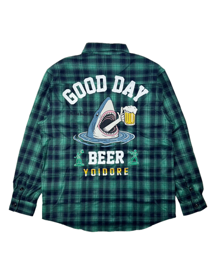 【YOIDORE】サメビール オンブレチェックシャツ (836000)